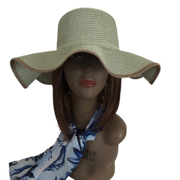 Accessories - SOMETHING SPECIAL Wide Brim Hat Green Disney Parks Paper NEW